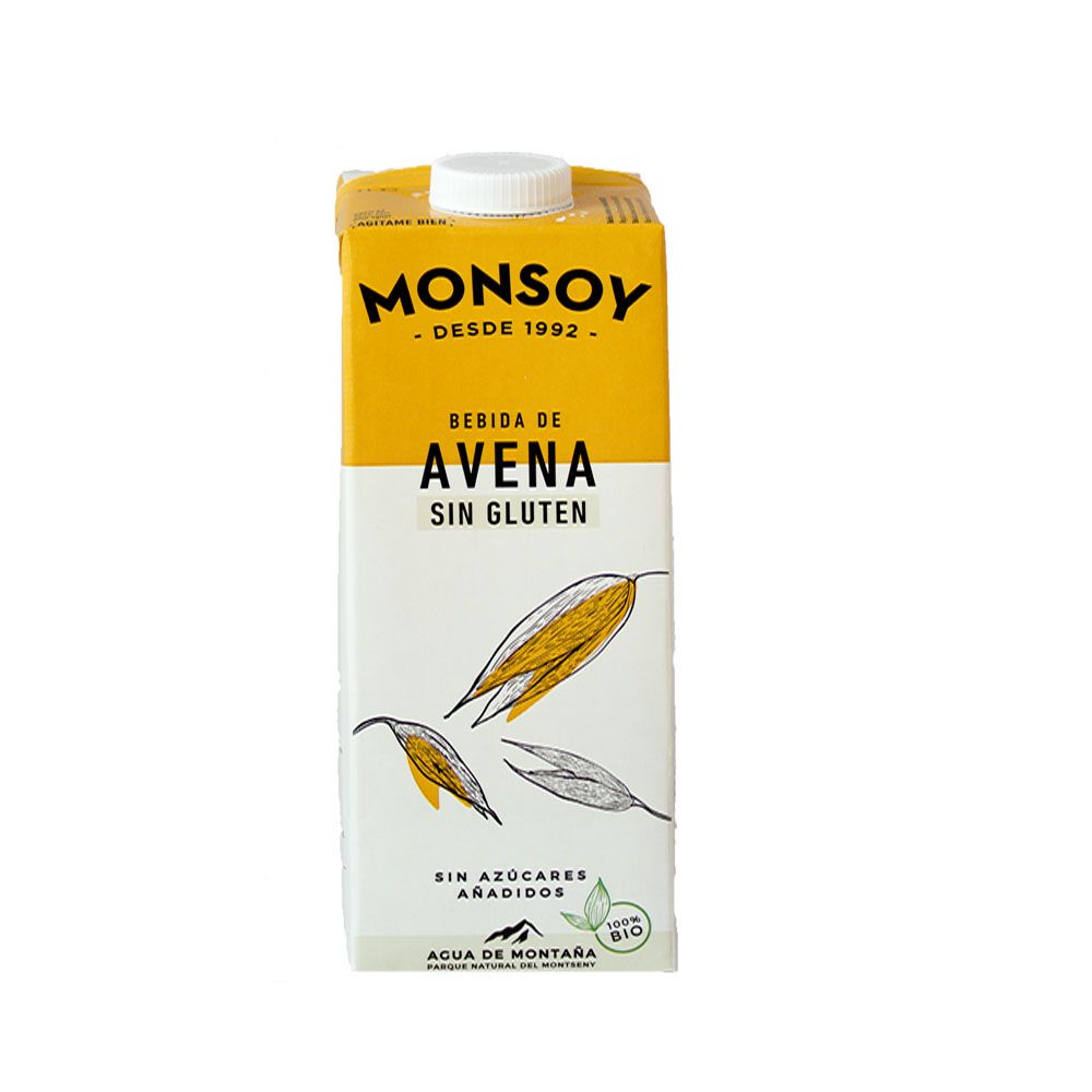 BEBIDA DE AVENA MONSOY AVENA SIN GLUTEN 1L